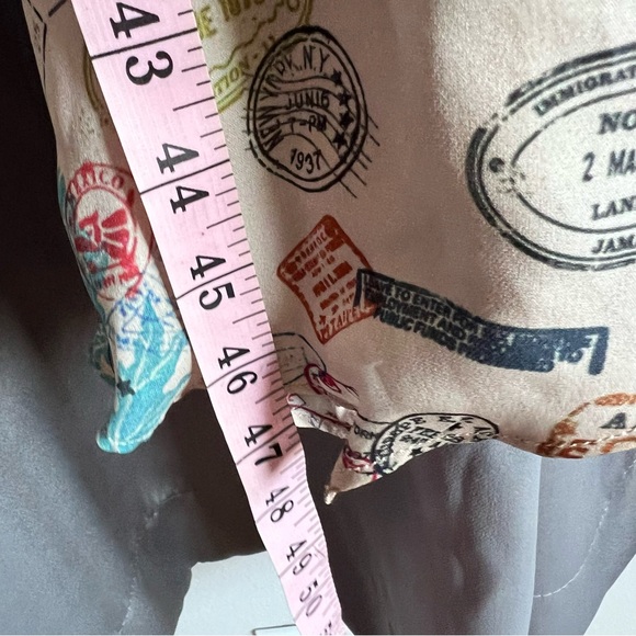Nicole Miller 100% Silk Passport Stamp Dress - Picture 9 of 16